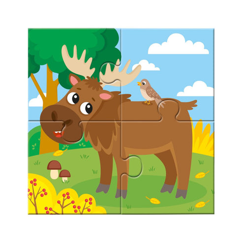 Wiederverwendbares Wasser-Malbuch-Puzzle. Waldtiere - 9789667615154