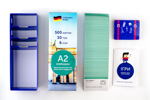 Vocabulary flashcards, lower intermediate level. German A2