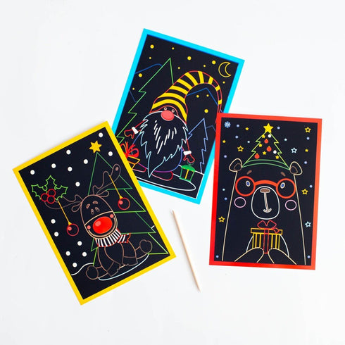 Farbgravuren und Malvorlagen. Neujahr