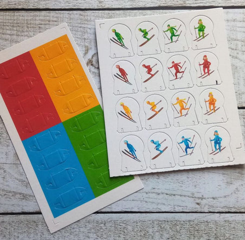 Brettspiel. Skirennen