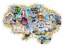 Karte der Ukraine mit Sehenswürdigkeiten und Persönlichkeiten (Ukrainische Ausgabe)
