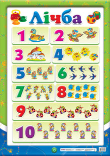 Poster. Zahlen bis 10 (Ukrainische Ausgabe)